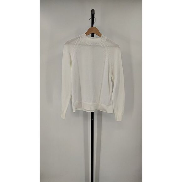 Quince Sweaters - Quince 100% Organic Cotton Mock Neck Sweater Ivory Sleeved Top M